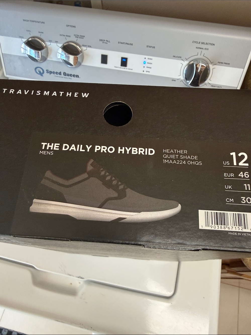 Travis Mathew Gray and Black Lace-Up Golf Sneakers with Maroon Lining - Picture 6 of 6